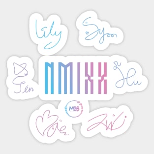 Design with the signatures of nmixx Sticker